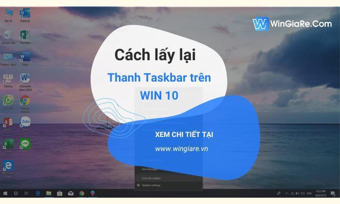 Cách lấy lại thanh công cụ trên máy tính Win 10 khi bị ẩn