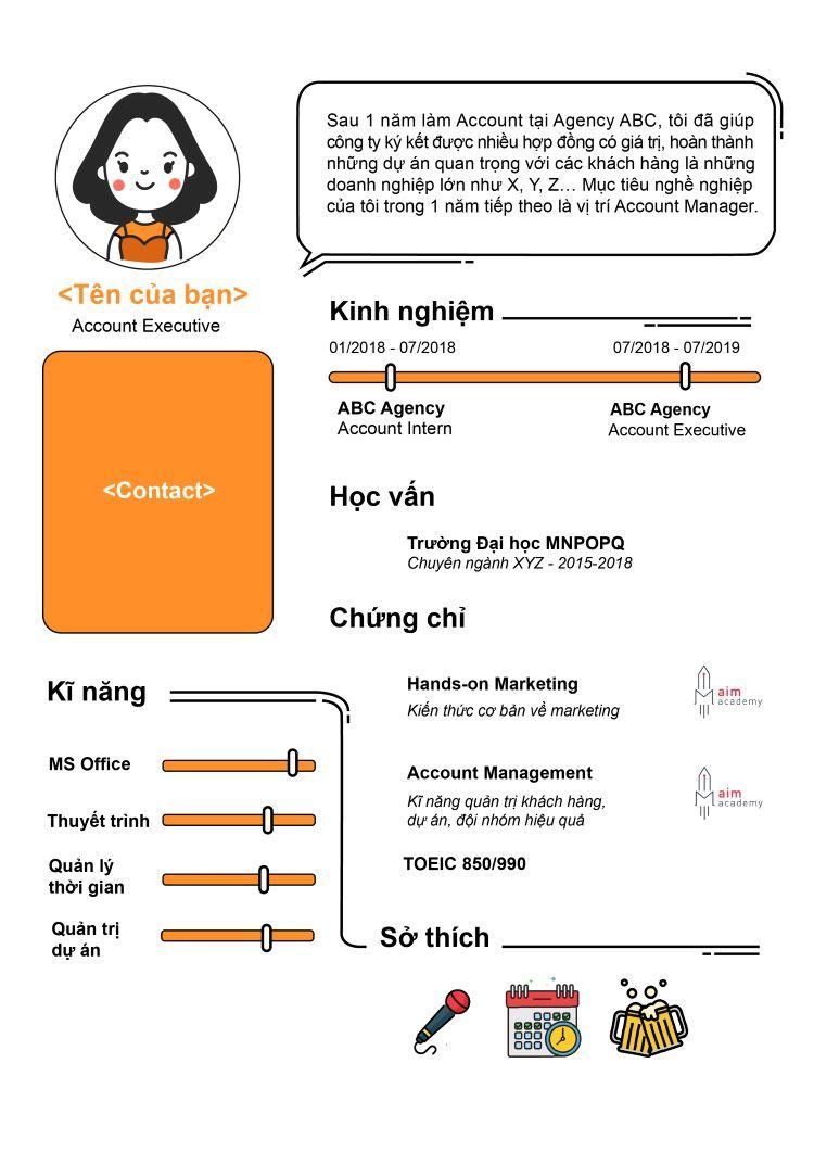 khám phá những điều cần biết trong cv của một account executive