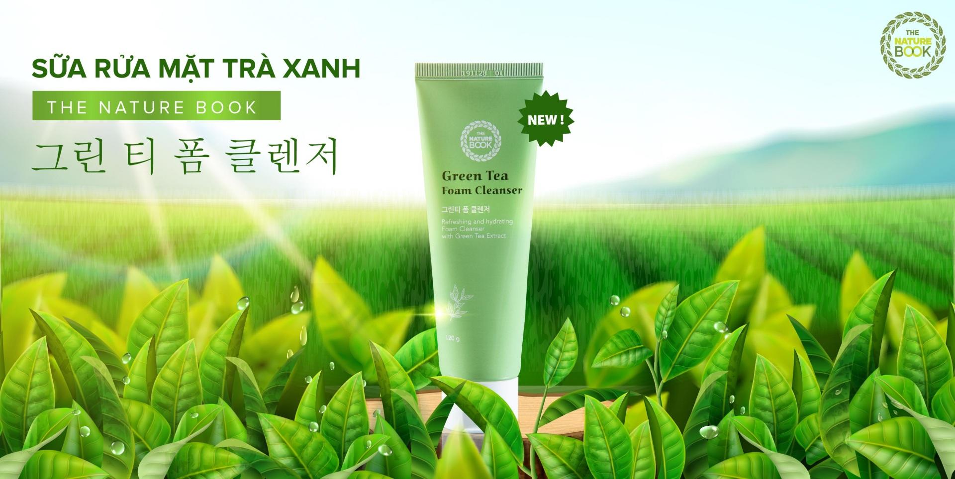 Sữa rửa mặt trà xanh The Nature Book Green Tea Foam Cleanser