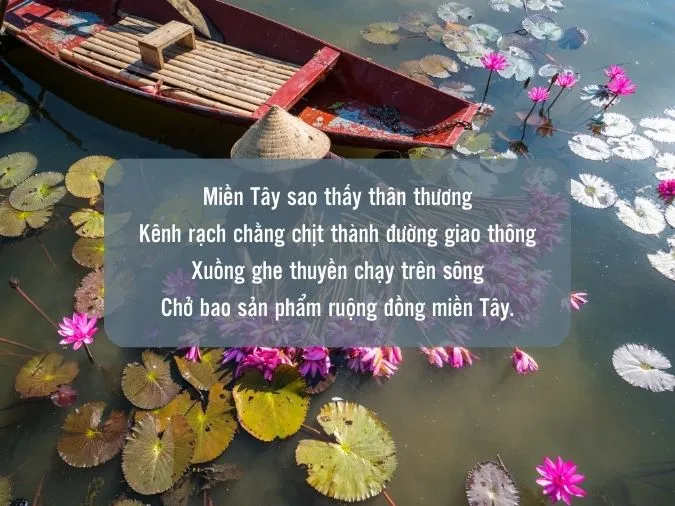 Thơ về miền Tây, stt về miền Tây hay, thắm đượm nghĩa tình