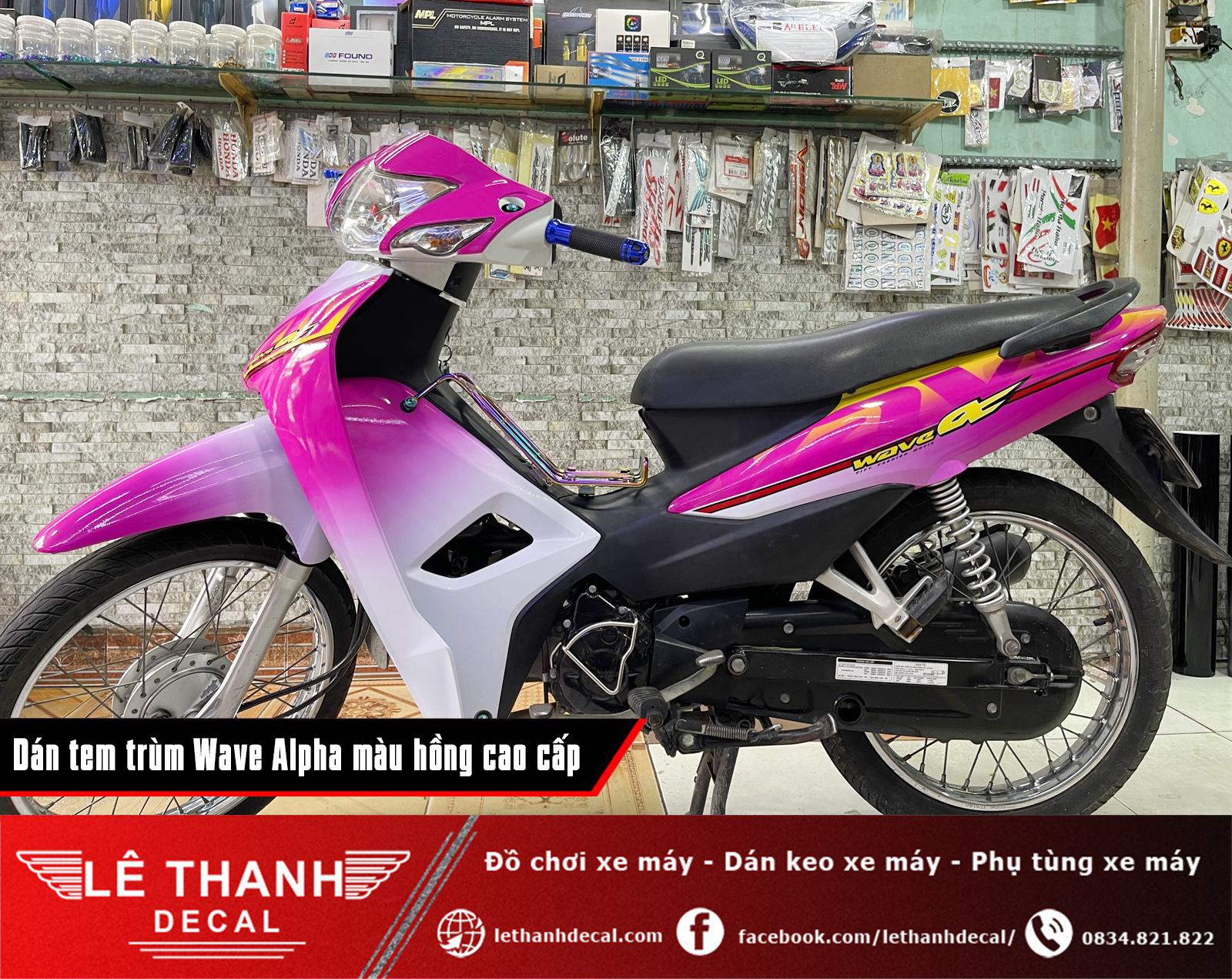 Dán tem trùm hồng Honda Wave Alpha 110cc