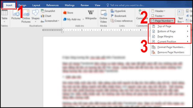 Cách đánh số trang trong Word