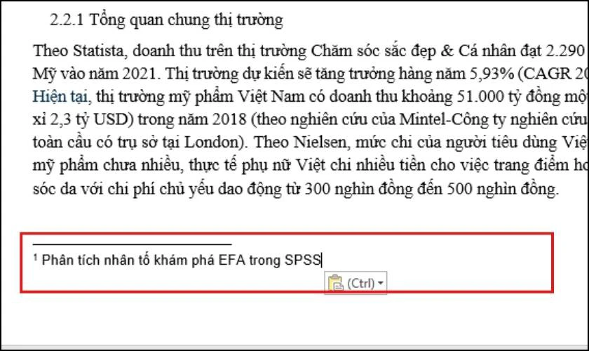 Footnote trong Word là gì, cách tạo Footnote cho bài tiểu luận