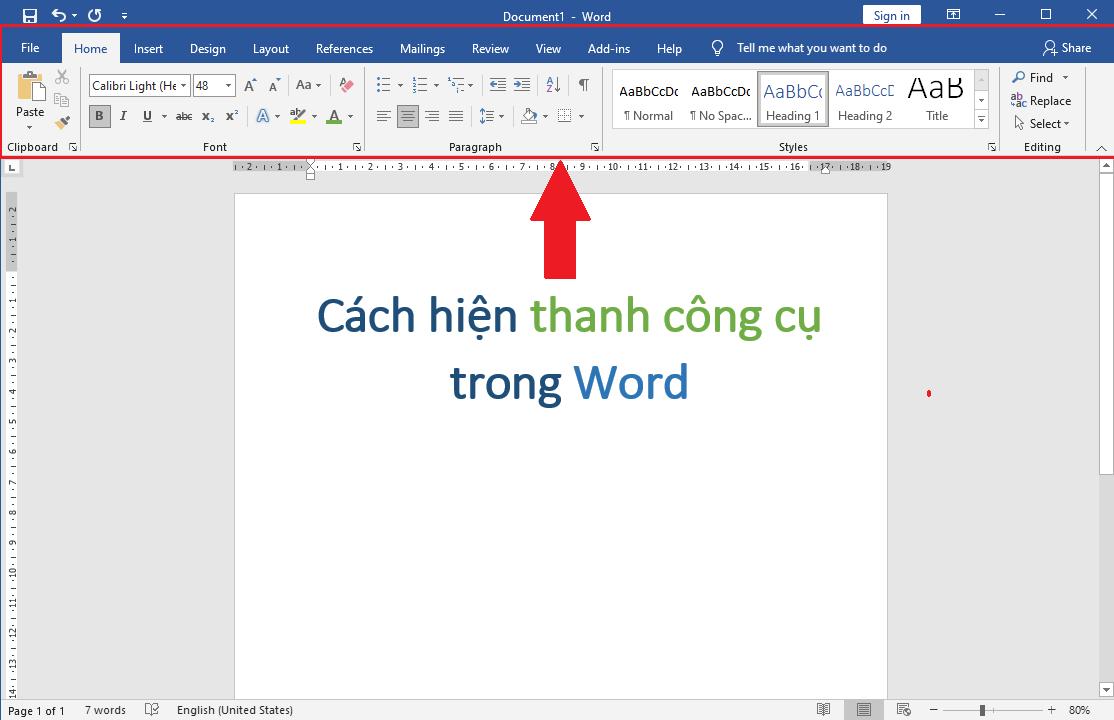 Cách hiện thanh công cụ trong Word và tất cả phiên bản khác