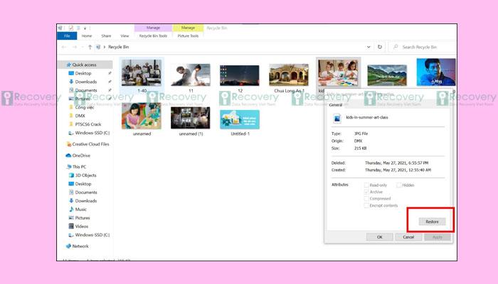 Hướng dẫn cách lấy lại ảnh đã xóa trên máy tính nhanh chóng