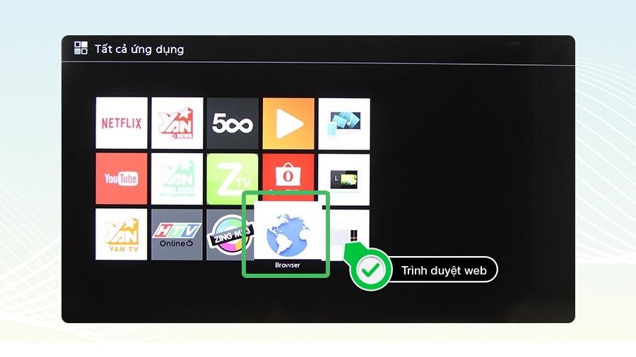 Hướng dẫn cách vào trình duyệt web trên tivi từ A – Z