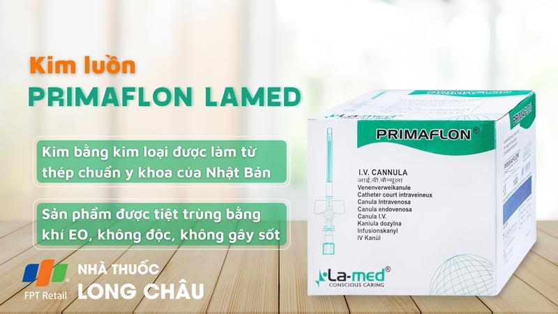 Kim tiêm tĩnh mạch 22g/25mm Primaflon Lamed hạn chế lệch vỡ vein khi dẫn truyền dịch (100 cây)