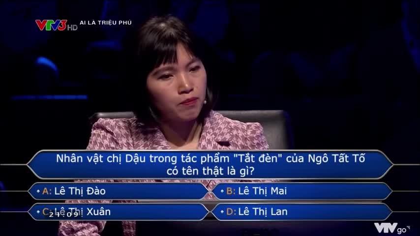 "Ai là triệu phú" ra câu hỏi gây bão mạng: "Chị Dậu tên thật là gì?"