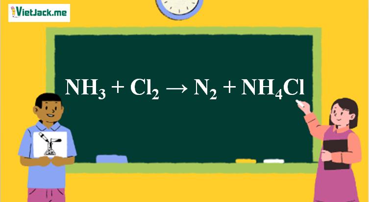 NH3 + Cl2 → N2 + NH4Cl | NH3 ra NH4Cl (ảnh 1)