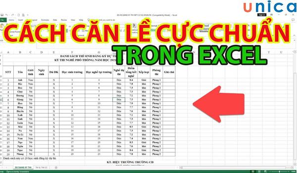 Cách chỉnh căn lề trong excel