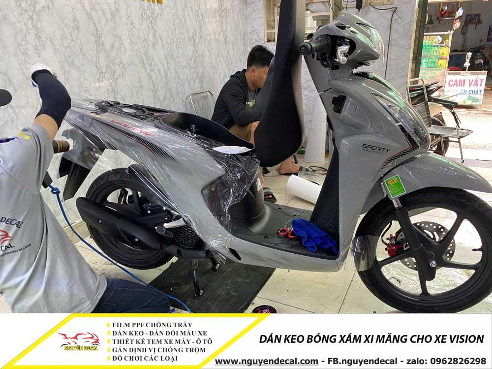Dán keo bóng xám xi măng xe Vision 2023