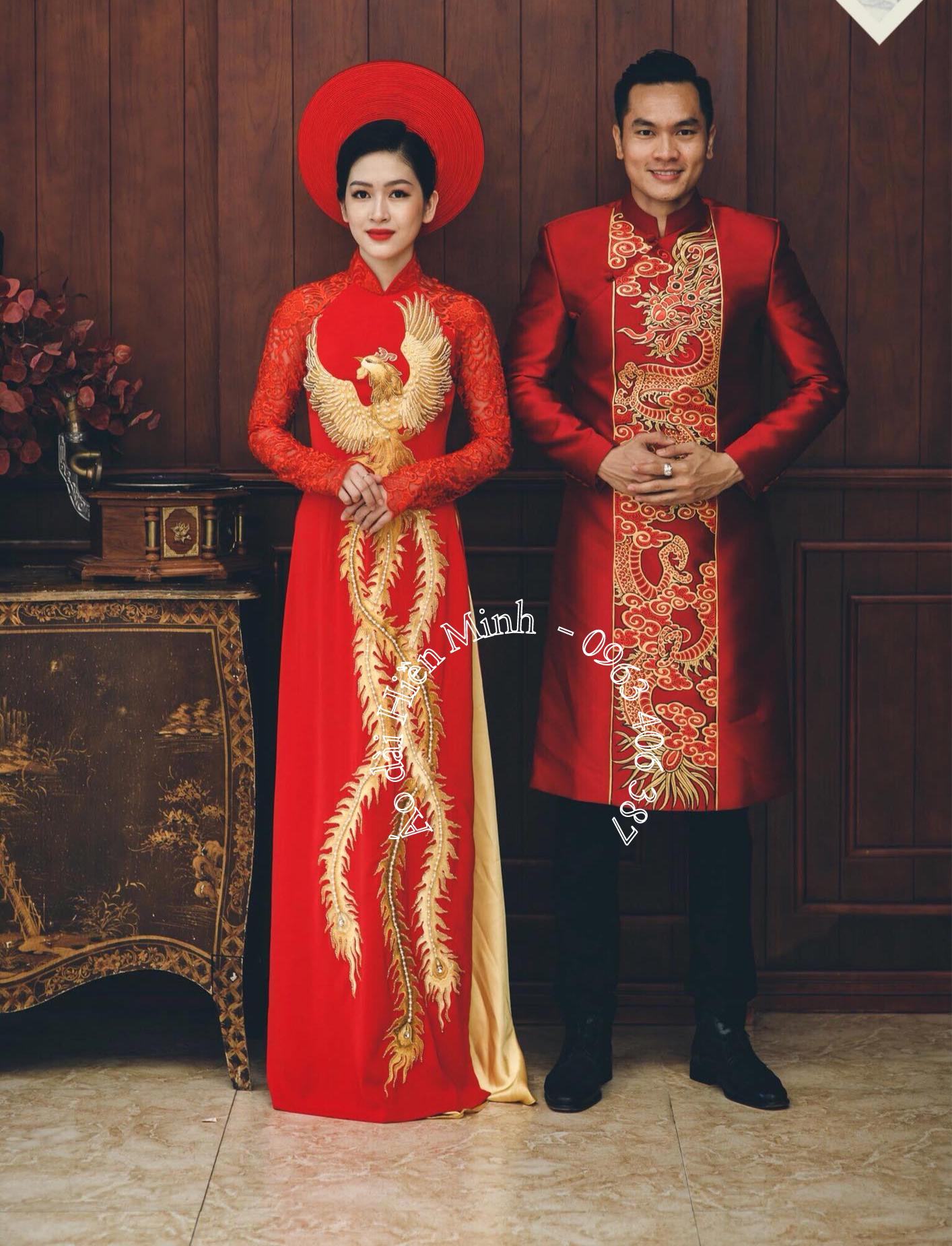 ao dai cuoi cap doi mau do