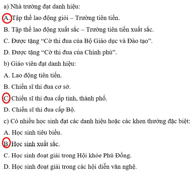 Vở bài tập Tự nhiên và xã hội lớp 3 trang 24, 25 Ôn tập: Chủ đề Trường học - Cánh diều (ảnh 1)