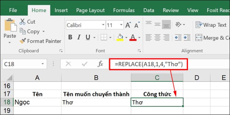 Cách sử dụng hàm Excel Replace từ cơ bản đến nâng cao