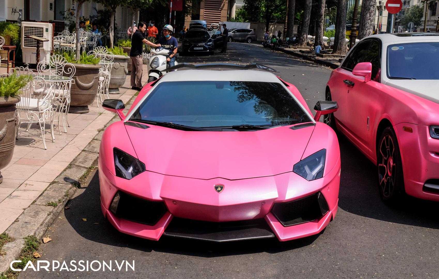 Lamborghini Aventador màu hồng độ Novitec của nữ doanh nhân Sài thành tái xuất đường phố