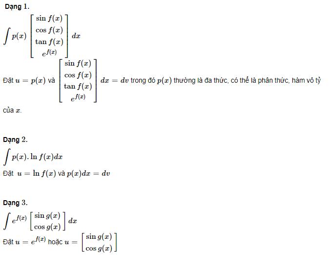 Tích Phân Từng Phần Là Gì? Cách Tính, Công Thức, Ví Dụ Và Các Dạng Bài Tập Có Đáp Án