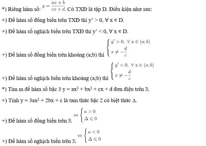 Hàm số đồng biến trên R - Hàm số nghịch biến trên R khi nào?