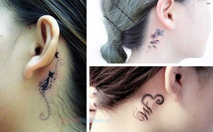100+ Mẫu hình xăm sau tai nữ đẹp nhất