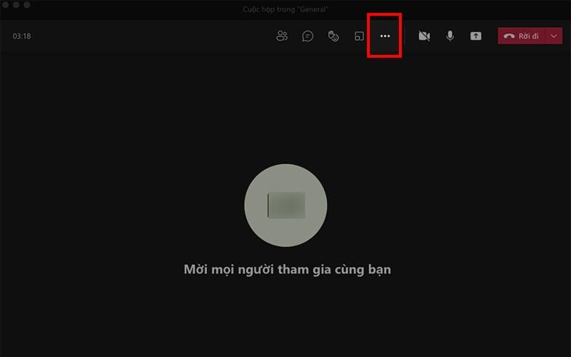 Mở Microsoft Teams trên máy tính, tại phòng học, họp online nhấn vào biểu tượng dấu 3 chấm