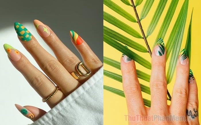 100+ Mẫu Nail Xanh Lá Tinh Tế