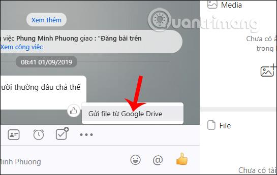 Cách gửi file từ Google Drive trên Zalo điện thoại, máy tính