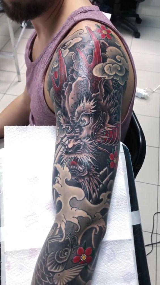 199+ hình xăm con rồng ở cánh tay đủ phong cách cho ae tham khảo