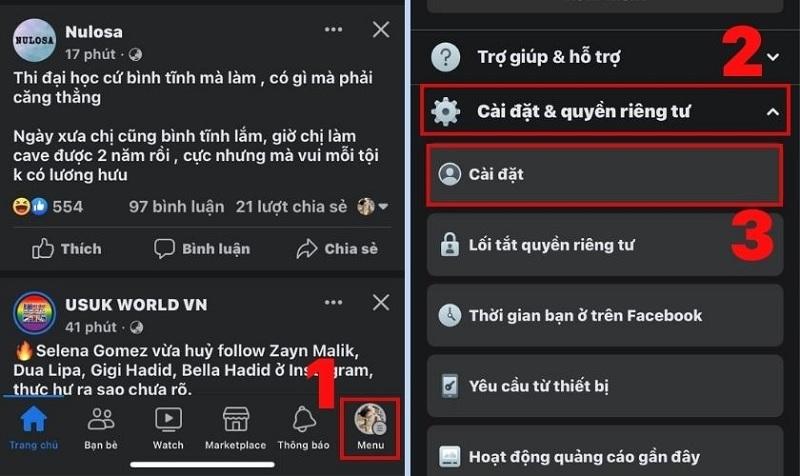 Chọn Cài đặt