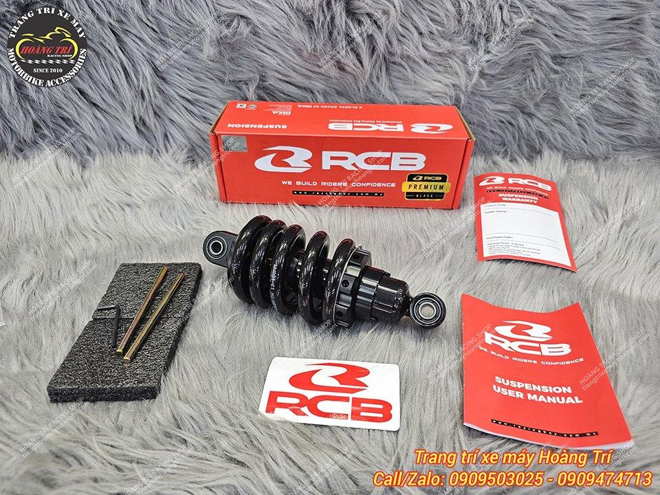 Full box sản phẩm phuộc Racing Boy Exciter 135 M2 Line - lò xo đen ti vàng