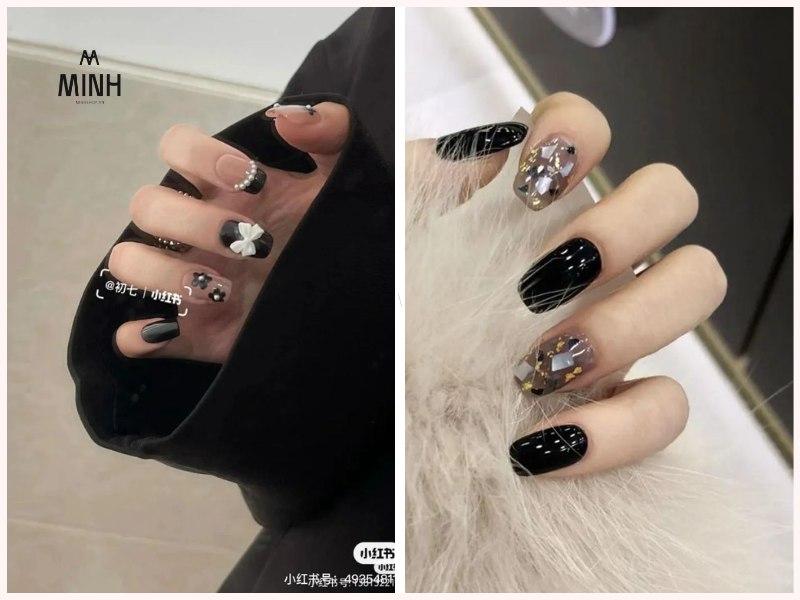 Bật mí 50+ mẫu nail đen cực chất giúp nàng nổi bật dịp Tết