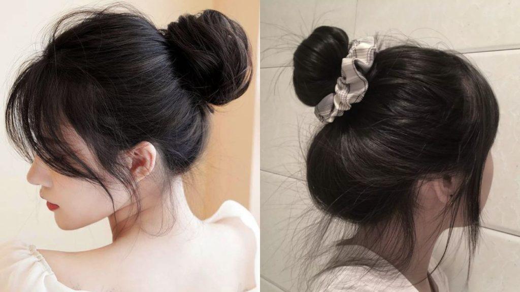 Cách búi tóc cao cho tóc ngắn - Búi củ tỏi