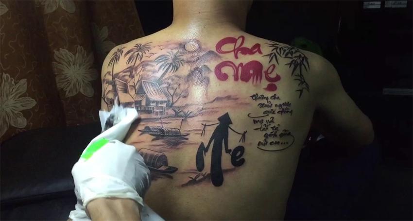 Hình xăm cha mẹ kín lưng đẹp nhất
