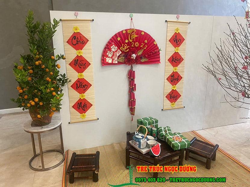 Bàn ghế tre trang trí tết