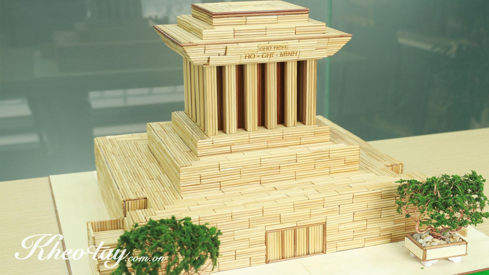 Cách làm mô hình lăng Bác bằng tăm tre