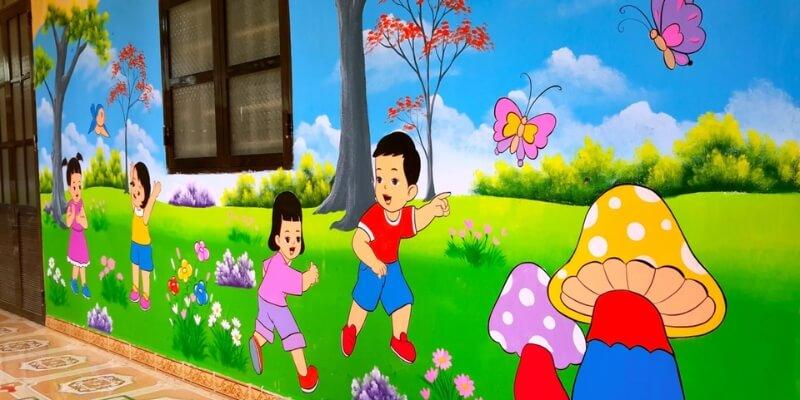 Vẽ Tranh Tường Tiểu Học - Tô Điểm Sắc Màu Tuổi Thơ
