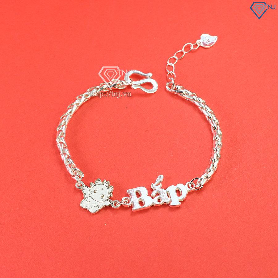 Lắc bạc cho bé khắc tên hình con rồng đẹp LTT0164