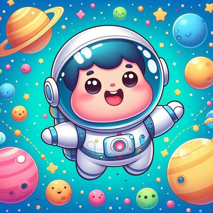 Hình ảnh vẽ phi hành gia chibi - mũm mỉm