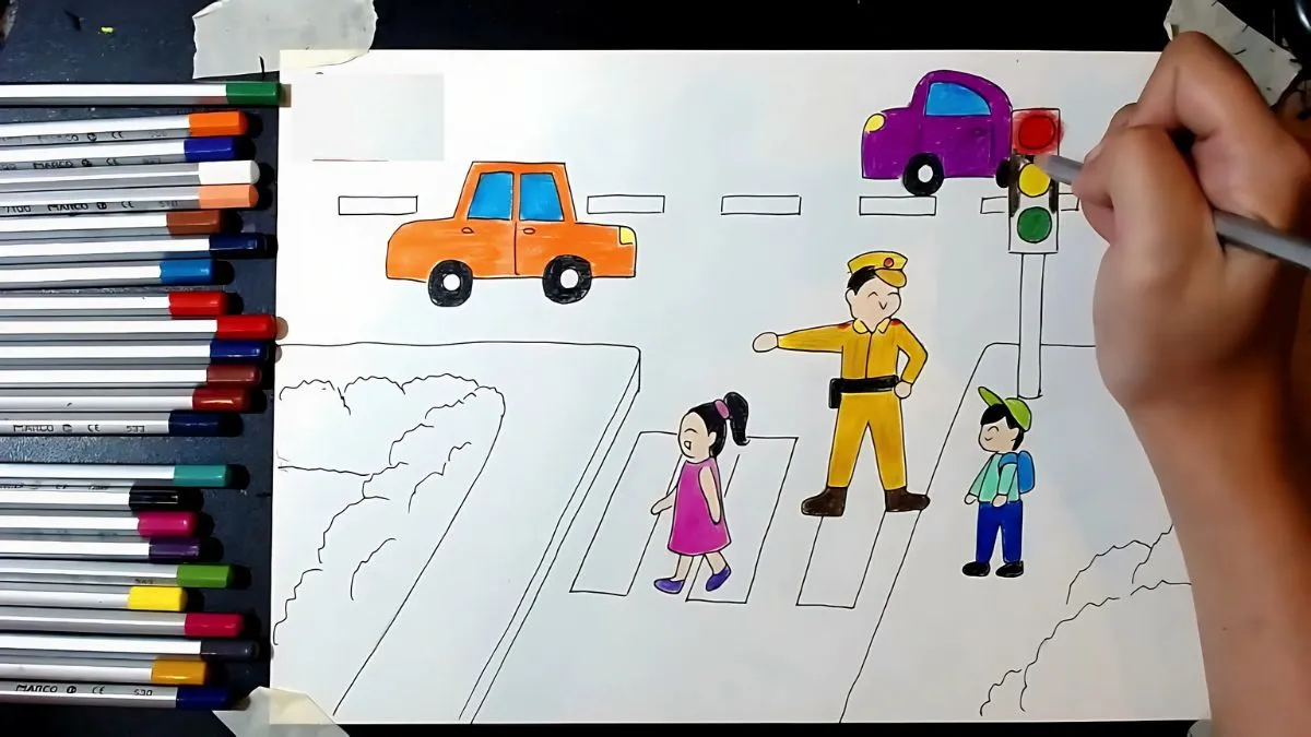 Vẽ tranh an toàn giao thông: Hoạt động sáng tạo và ý nghĩa cho các bé