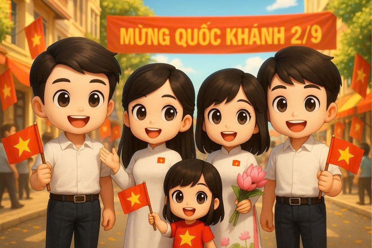 Cách tạo ảnh chibi mừng Quốc khánh 2/9 theo trend