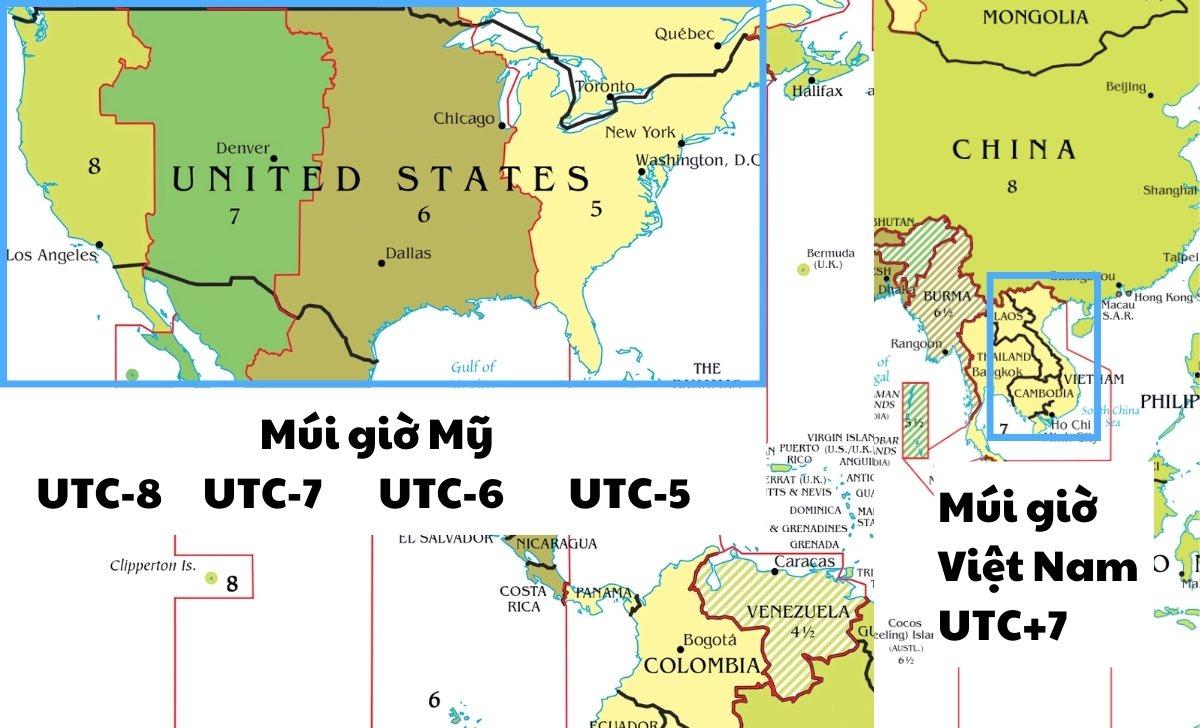 10h tối Việt Nam là mấy giờ bên Mỹ? Cách đổi múi giờ đồng hồ