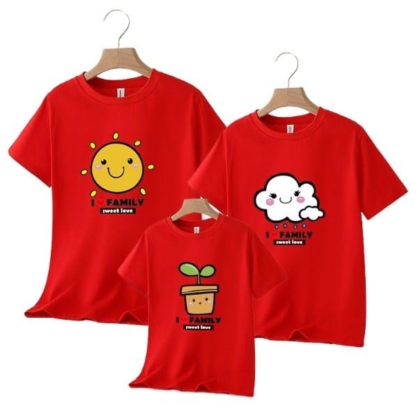 Áo Đồng Phục Gia Đình In Hình Vẽ Đáng Yêu