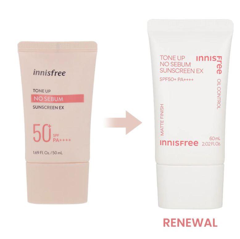Kem chống nắng Innisfree Tone Up No Sebum Sunscreen SPF50 60ml