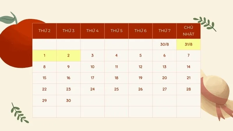 Lịch Nghỉ Lễ Quốc Khánh (02/09/2025) Được Nghỉ Mấy Ngày?