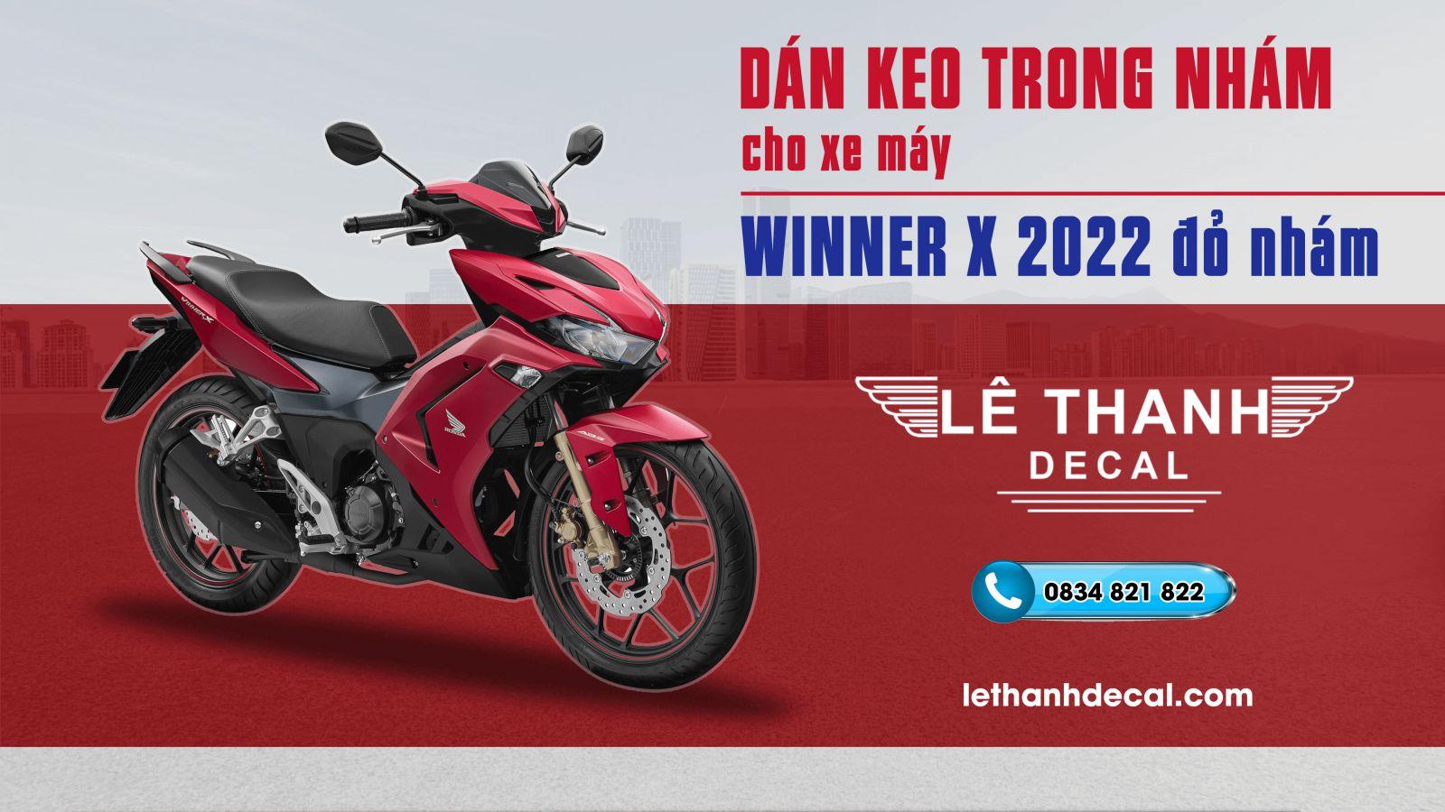 Dán keo trong nhám xe máy Winner X 2022 ABS đỏ nhám