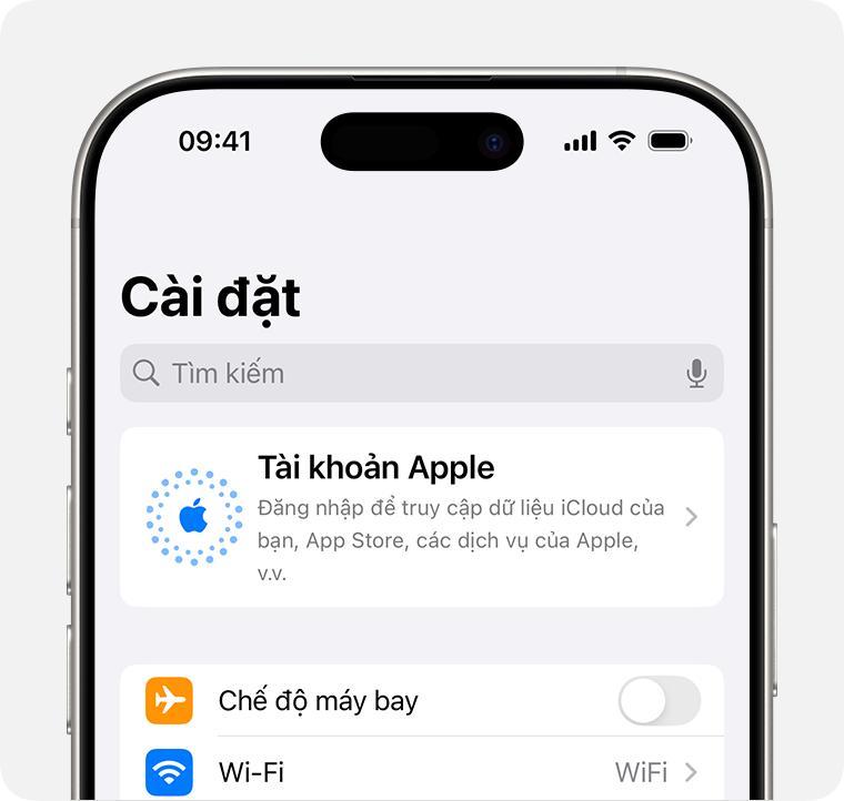 Đăng nhập vào Tài khoản Apple trên web hoặc trong phần cài đặt thiết bị